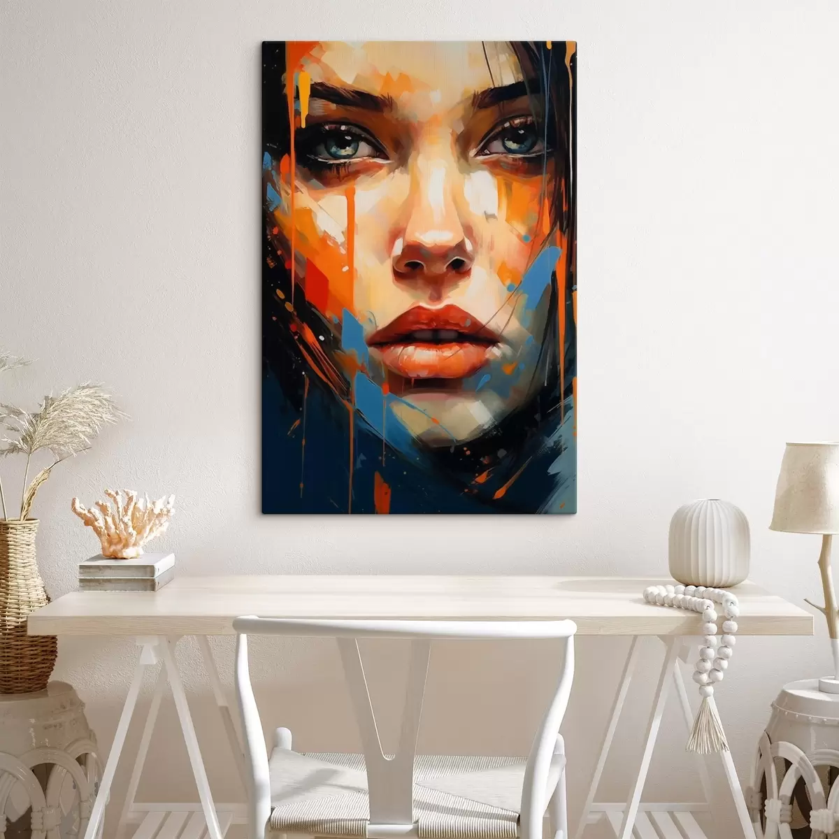 Obraz Tvář ženy s jasnými tahy Č. s44485