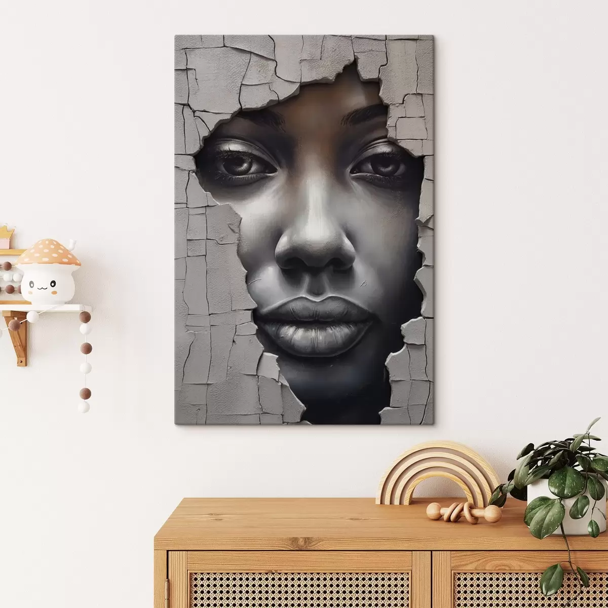 Obraz Tvář v puklinách zdi Č. s44495