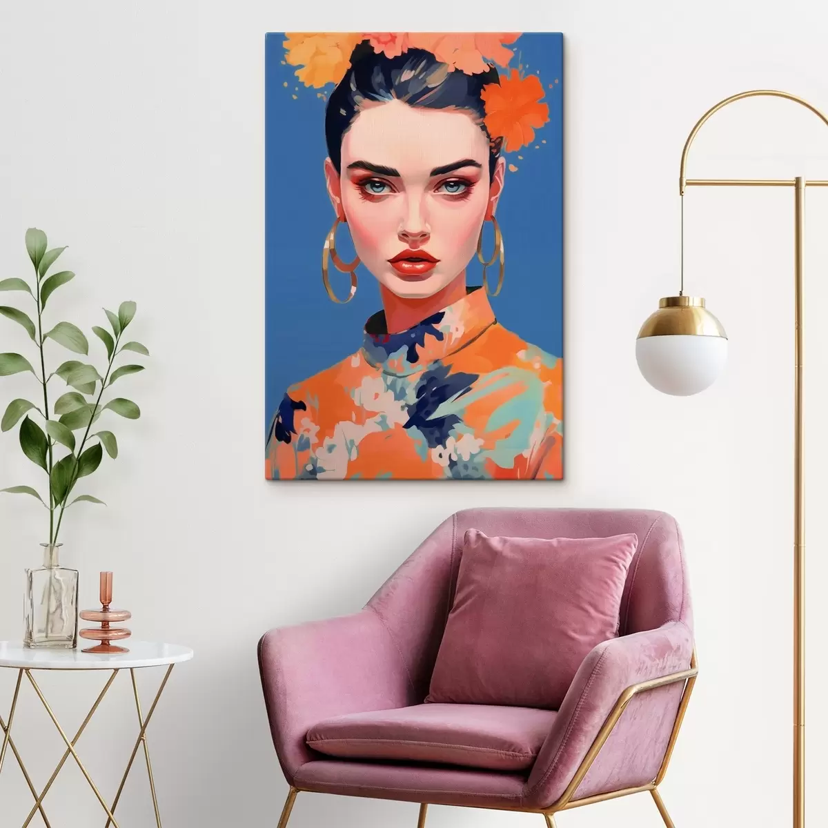 Obraz Portrét s náušnicemi Č. s44500