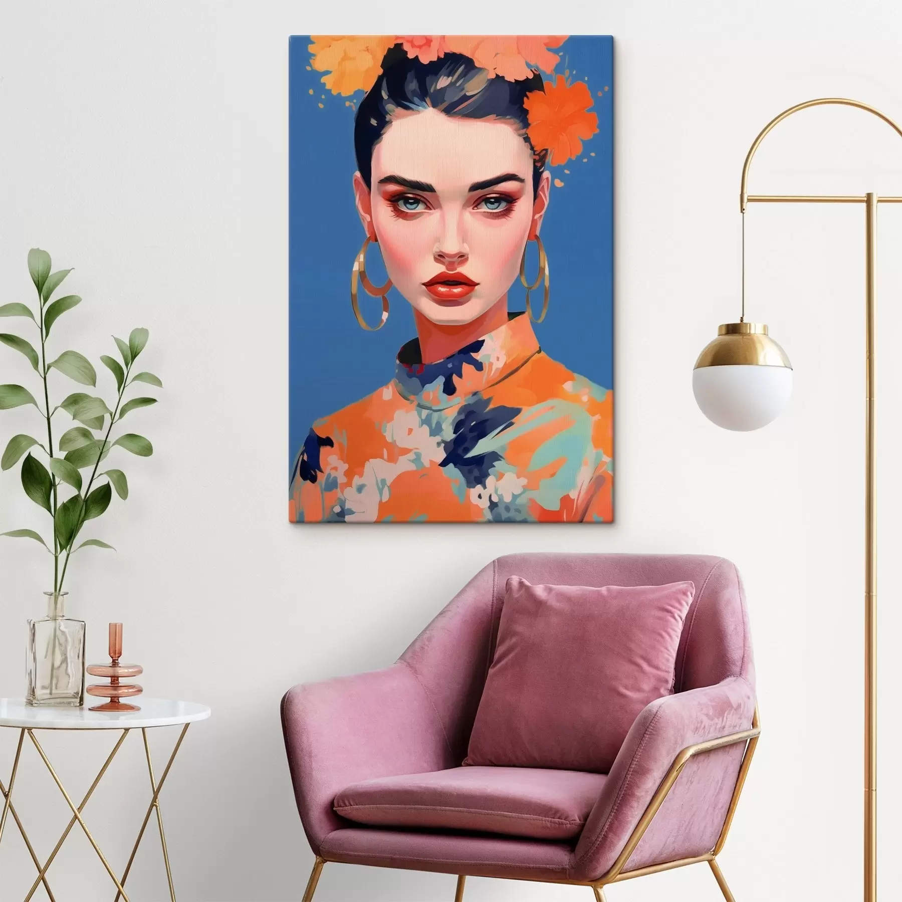 Obraz Portrét s náušnicemi Č. s44500