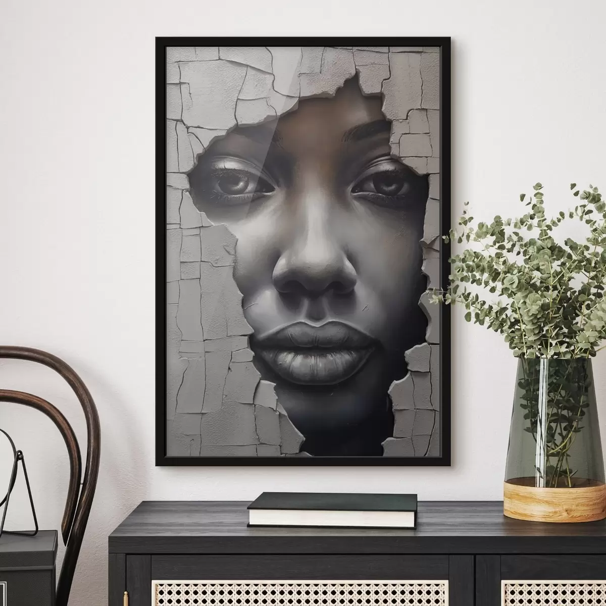 Poster Tvář v puklinách zdi f44495