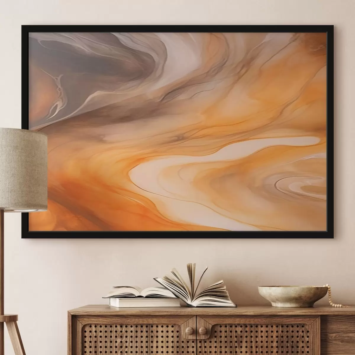 Poster Teplé abstraktní vlny f44496