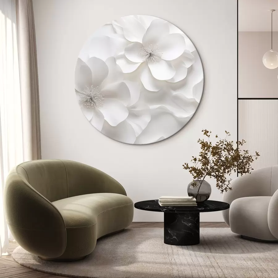 Obraz Bílé ozdobné květy s jemnými okvětními lístky a složitými tyčinkami Č. r44406