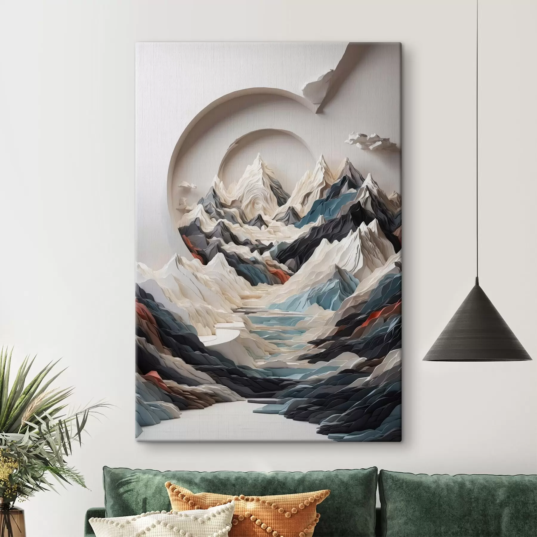 Fototapet Abstraktní malba hornaté oblasti s44427