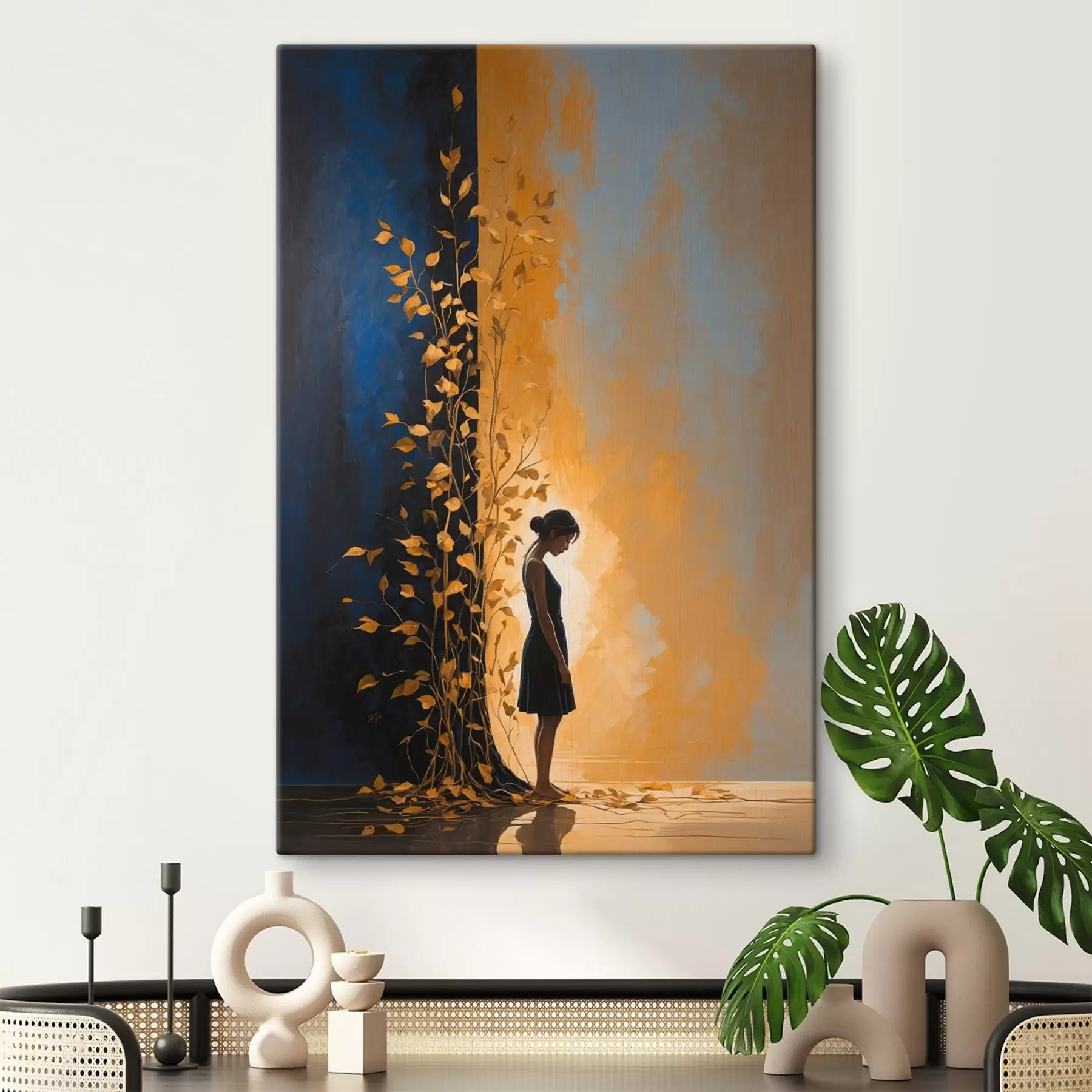 Obraz Dívka na abstraktním pozadí Č. s44430