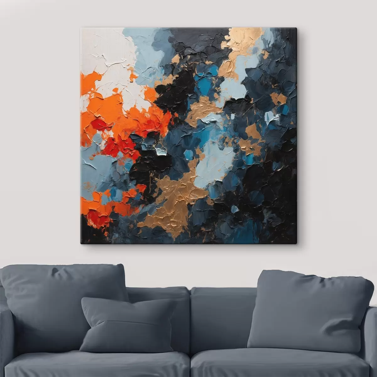 Obraz Abstraktní vícebarevná olejomalba Č. s44431