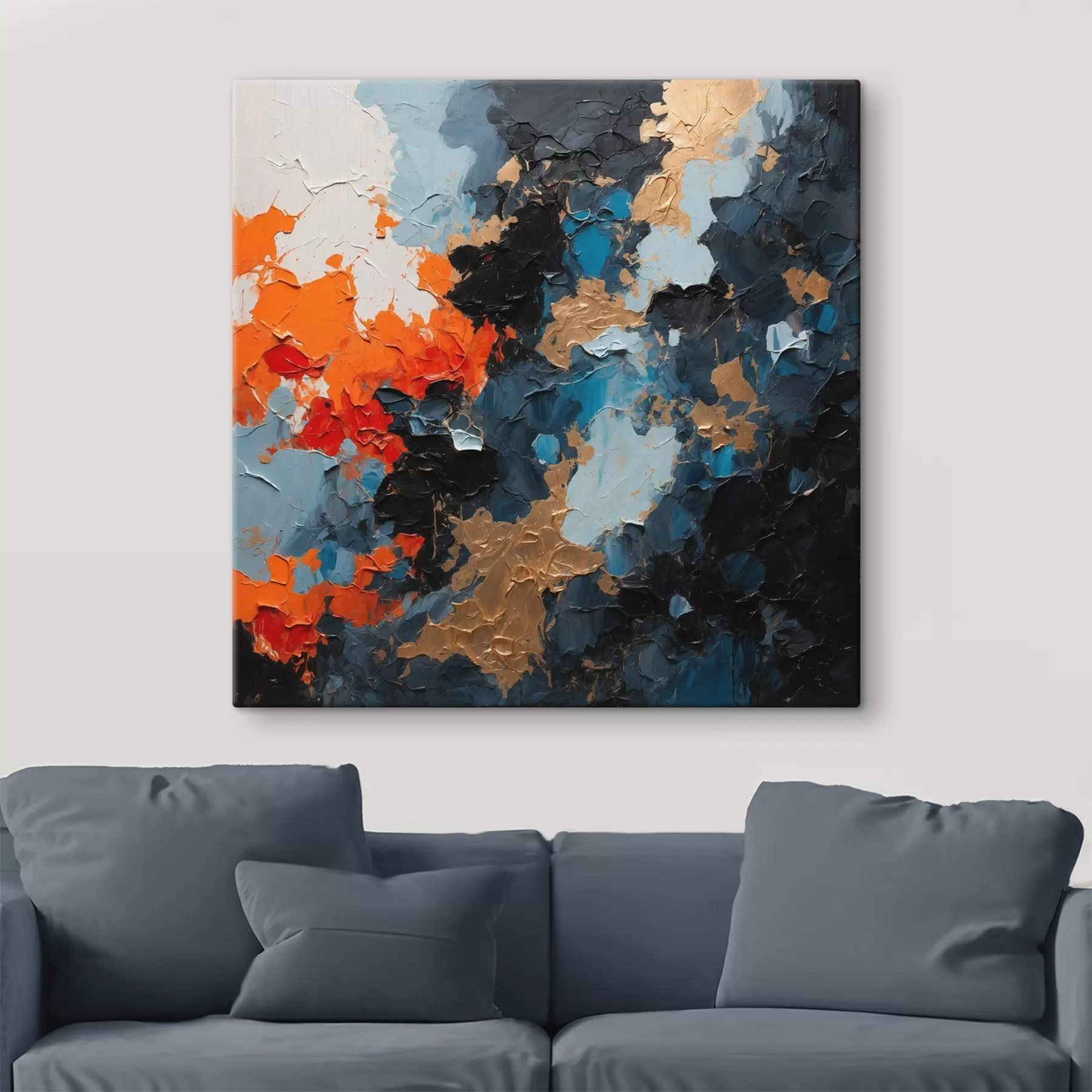 Obraz Abstraktní vícebarevná olejomalba Č. s44431