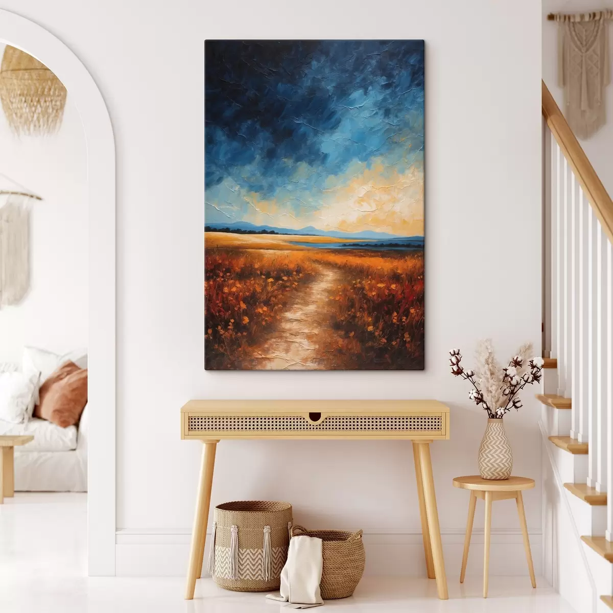 Obraz Květinové pole ve večerních hodinách ve stylu akrylové malby Č. s44440