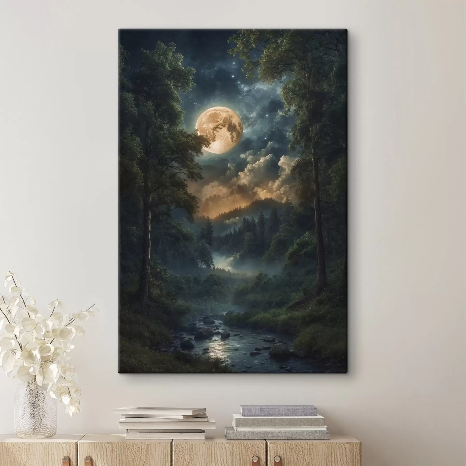 Fototapet Úplněk v lese s44454