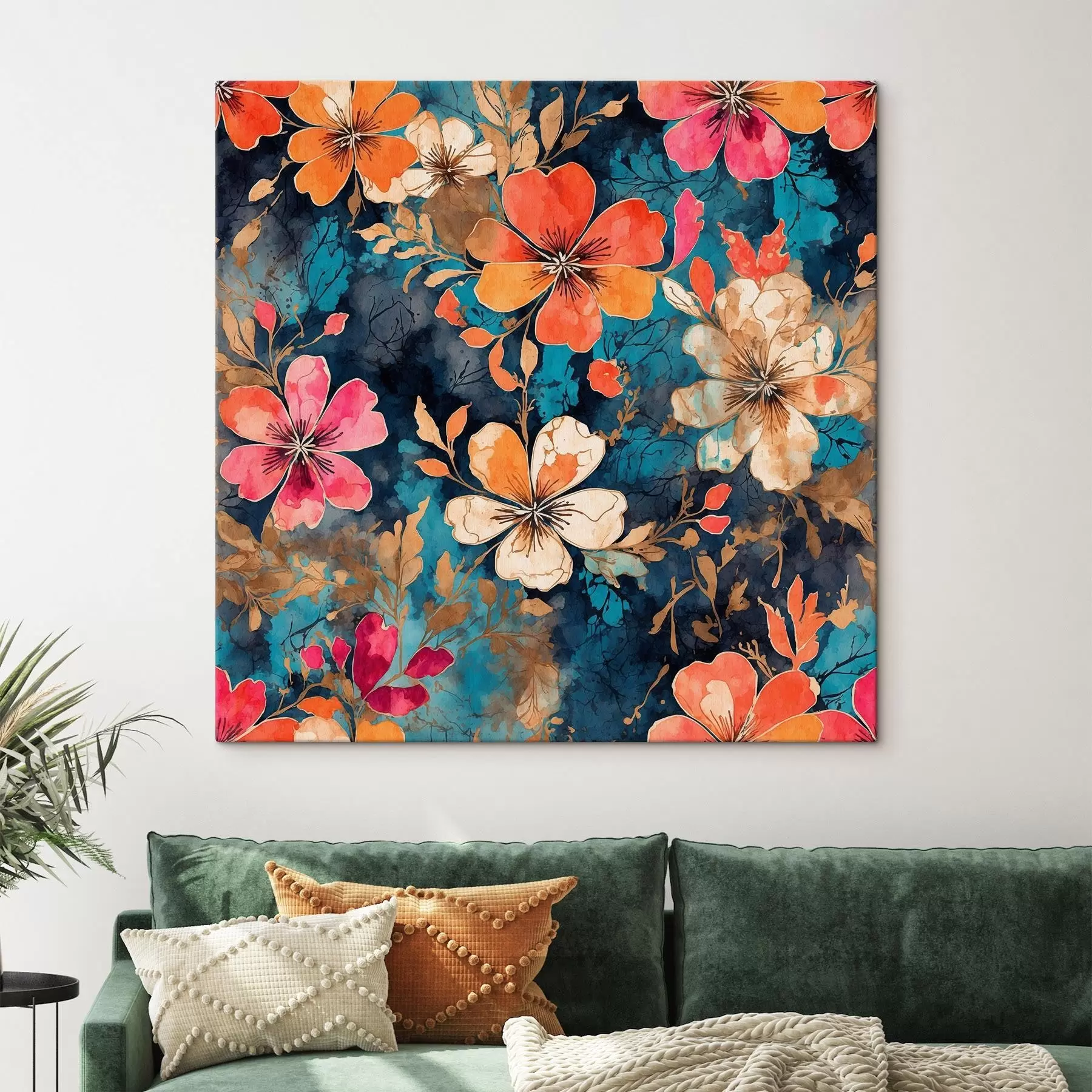 Fototapet Vícebarevná akrylová malba na tmavě modrém pozadí Abstraktní vícebarevná akrylová malba na tmavě modrém pozadí modré pozadí s44460