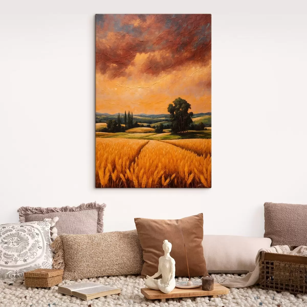 Obraz Pšeničné pole ve stylu akrylové malby Č. s44464