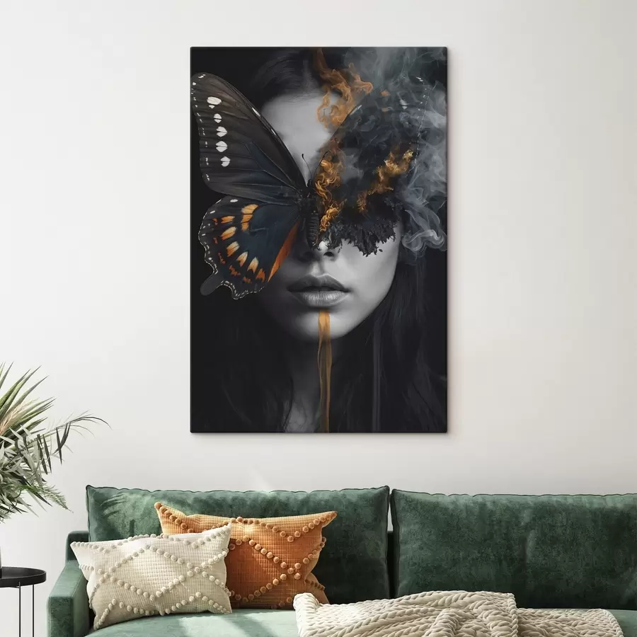 Obraz Hořící motýl na tváři dívky Č. s44468