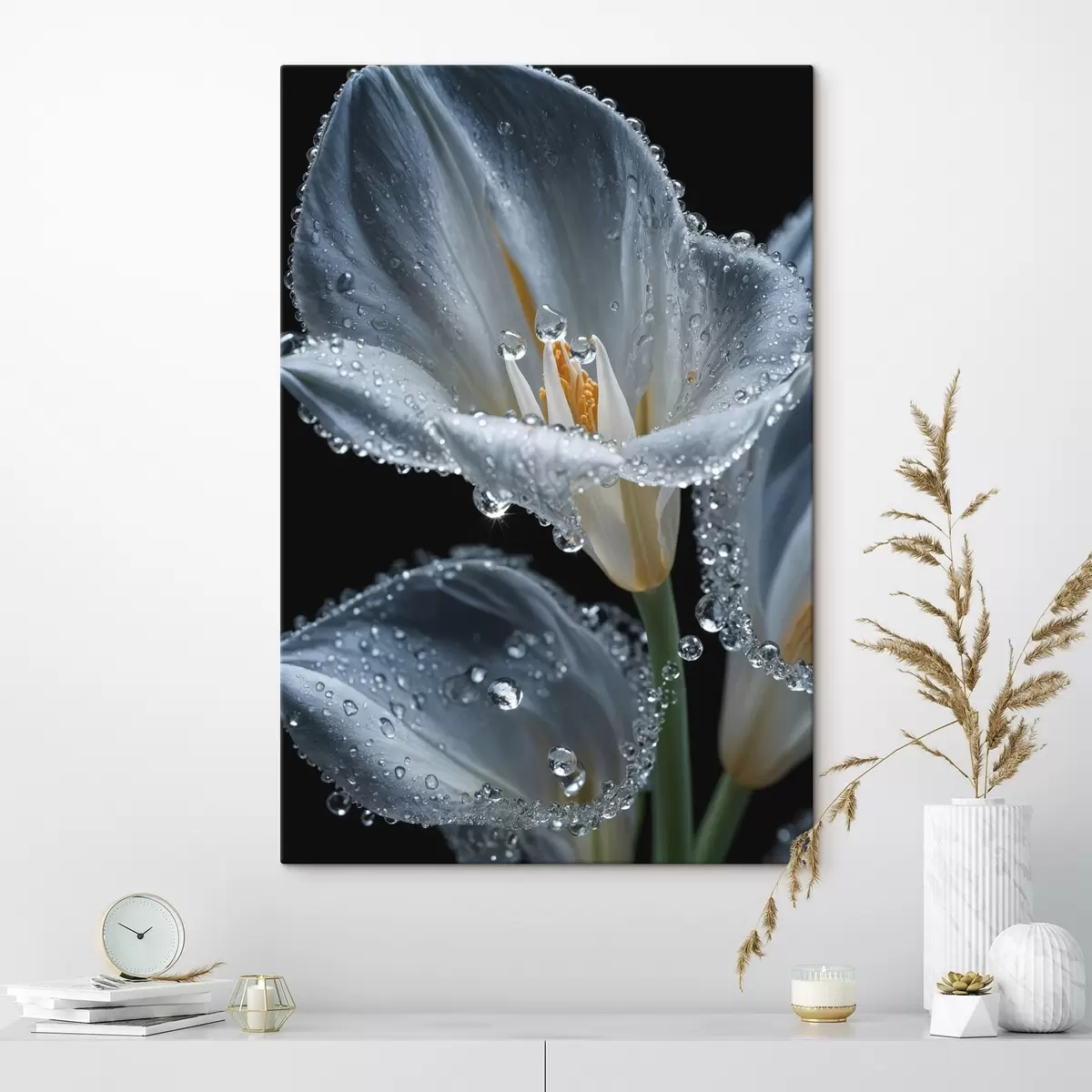 Obraz Průhledná květina na černém pozadí Č. s44479