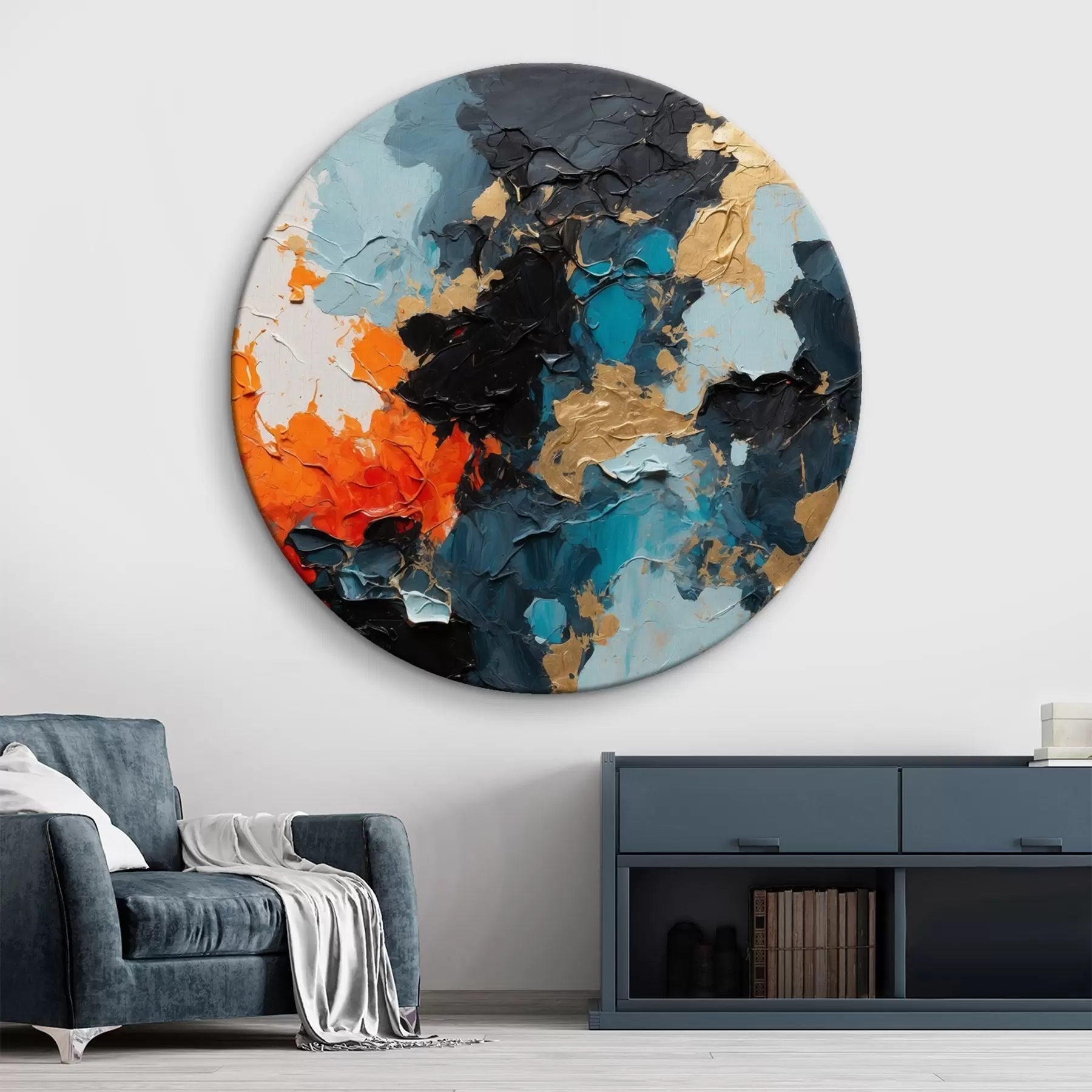 Obraz Abstraktní vícebarevná olejomalba Č. r44431