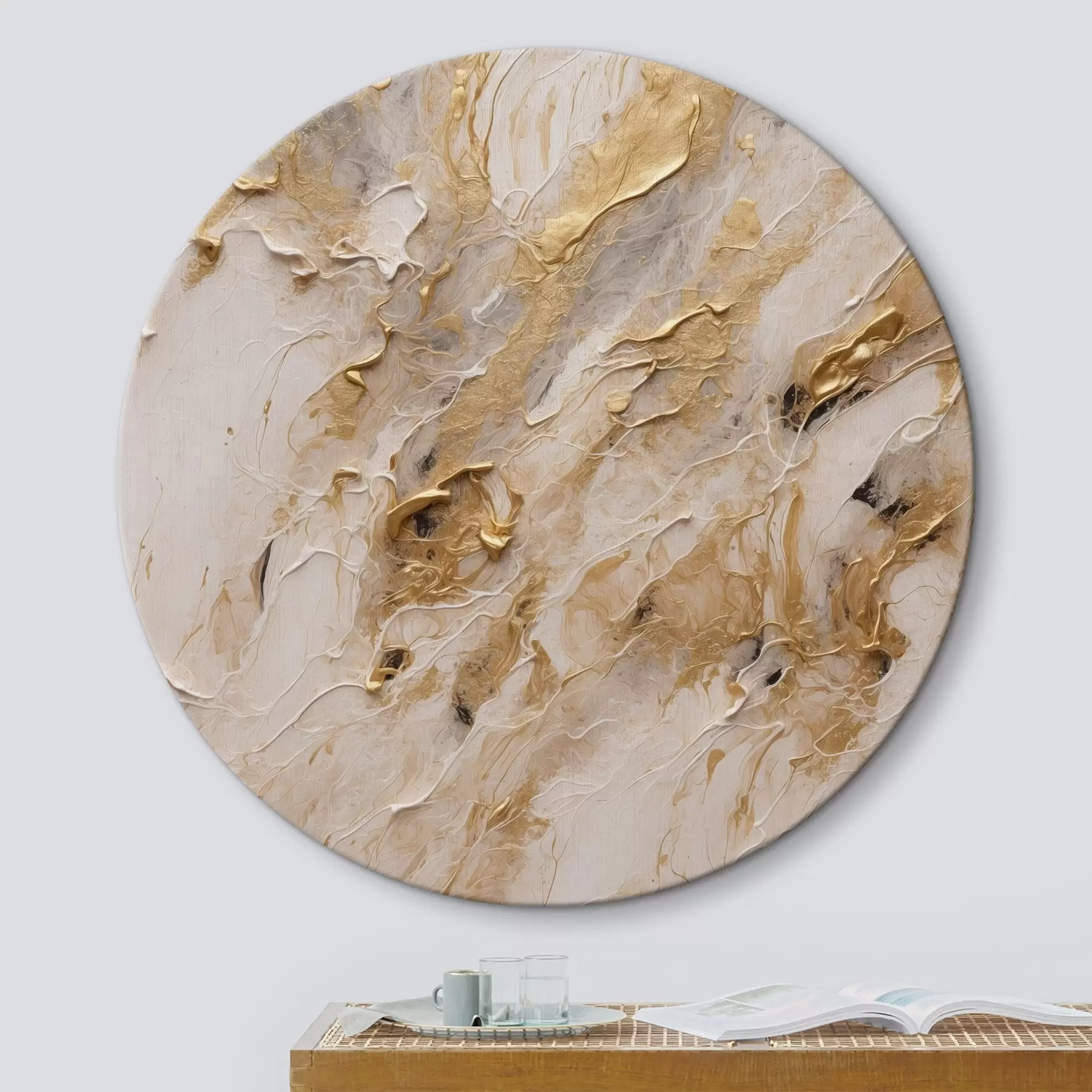 Obraz Abstraktní žlutá a bílá cesta ve stylu akrylové malby Červená květina na bílo-červeném pozadí bílá olejomalba Č. r44439