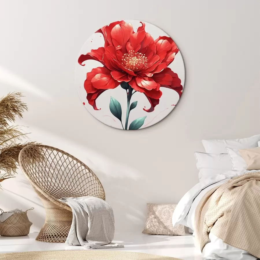 Obraz Červený květ na bílo-červeném pozadí Č. r44442