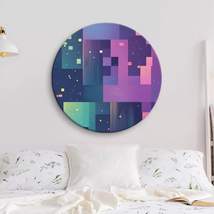 Obraz Abstraktní malba s různobarevnými obdélníkovými postavami Č. r44457