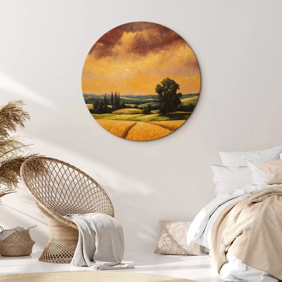 Obraz Pšeničné pole ve stylu akrylové malby Č. r44464