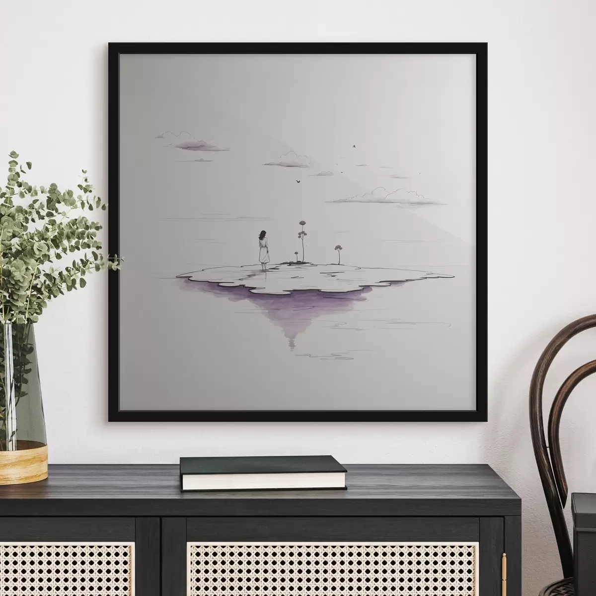 Poster Jednoduchá černobílá malba f44433