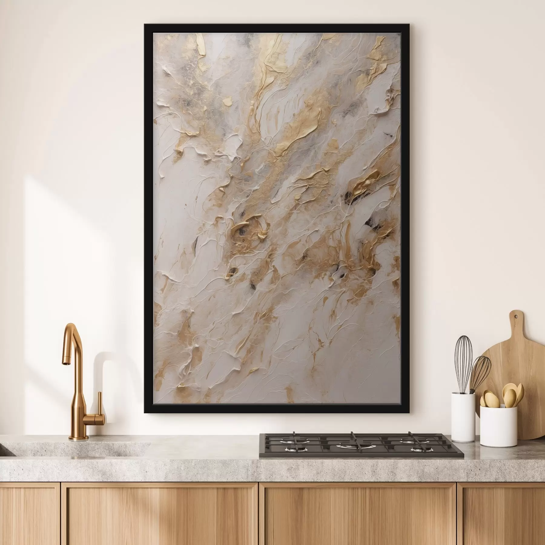 Obraz Abstraktní žlutá a bílá cesta ve stylu akrylové malby Červená květina na bílo-červeném pozadí bílá olejomalba Č. f44439