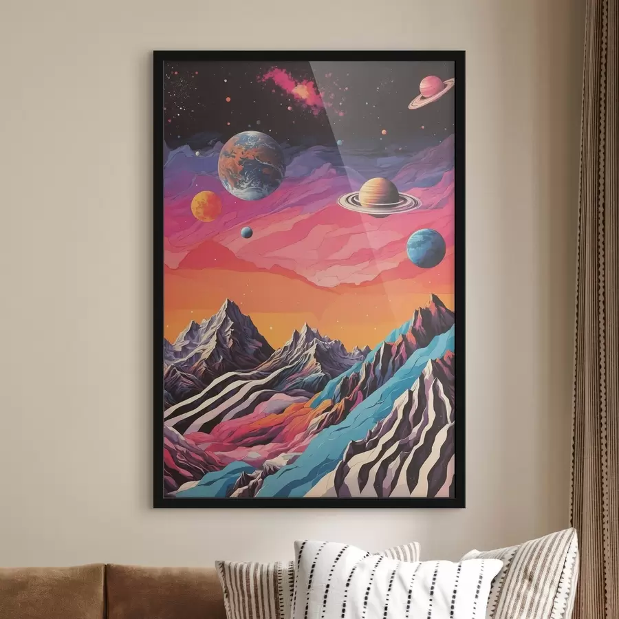 Fototapet Přehlídka planet a hor f44443