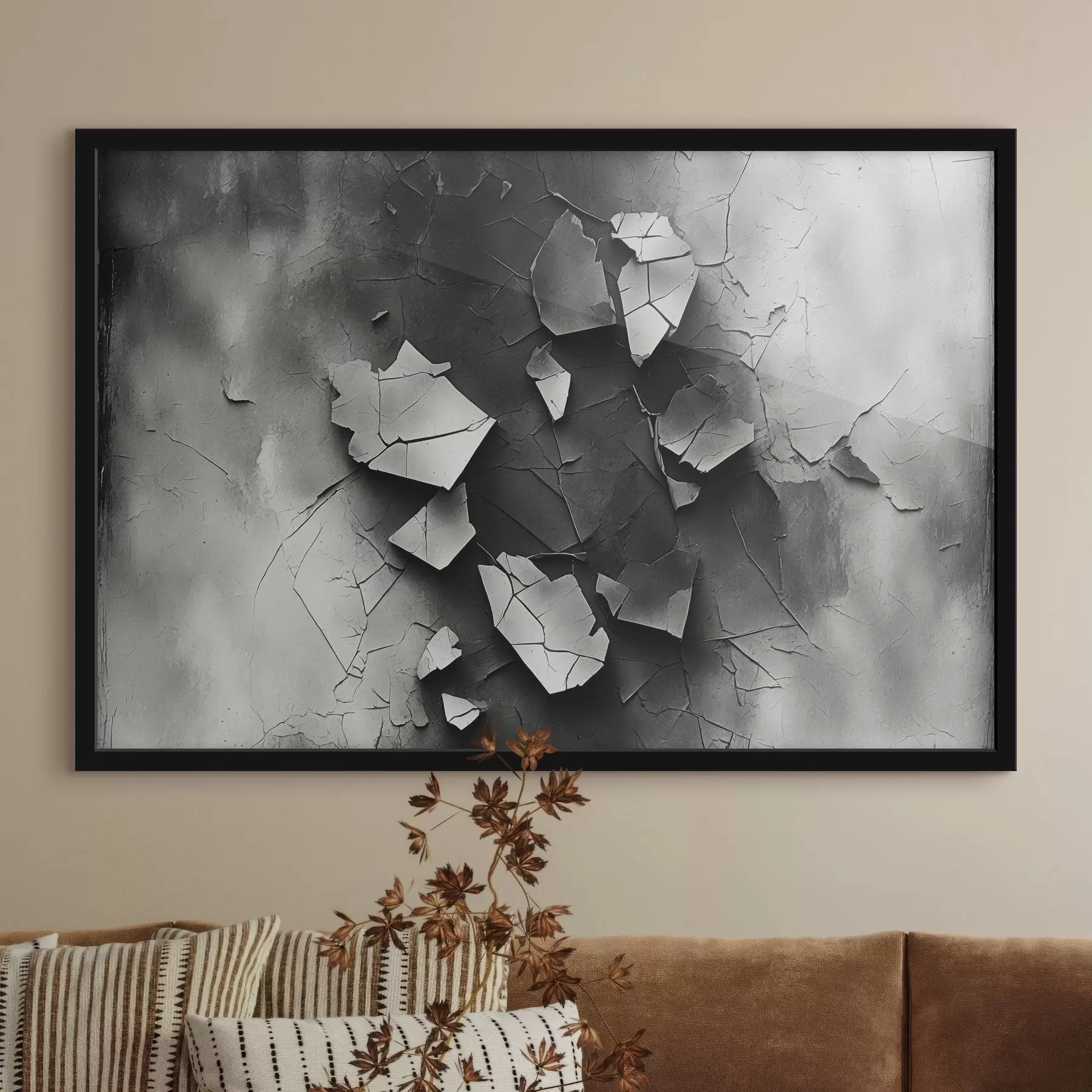 Obraz Černobílá stará zeď Č. f44450