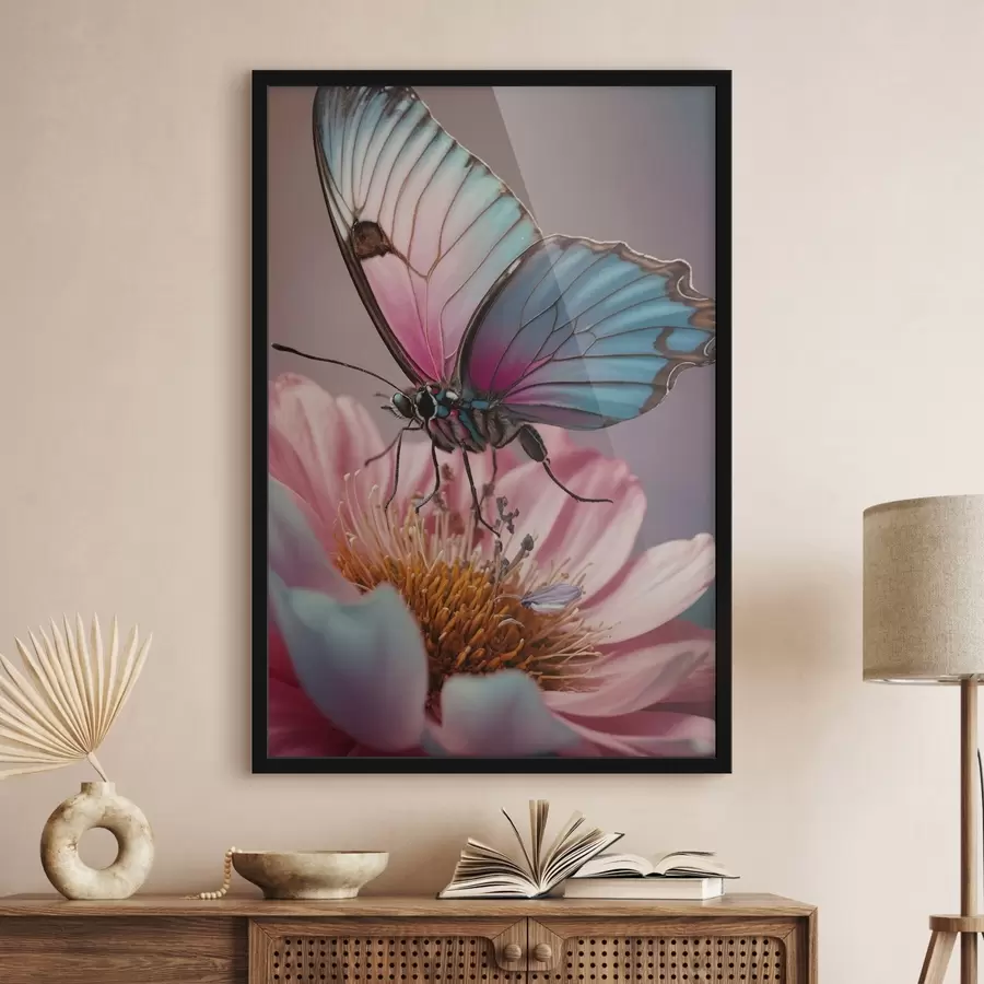 Fototapet Motýl sedí na květině f44470