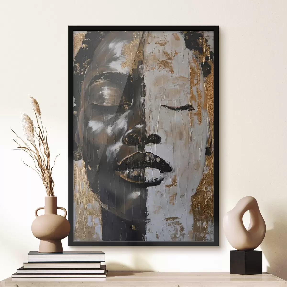Poster Abstraktní portrét imitující malbu f44514
