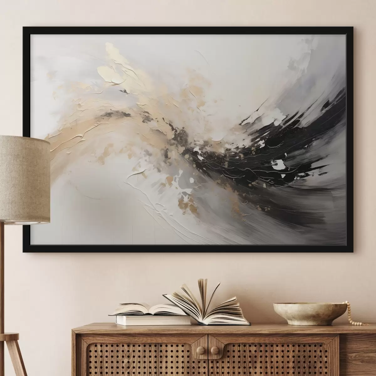 Poster Abstraktní kompozice, imitace malby f44519