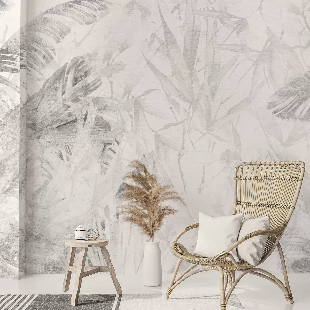 Fototapet Květinová abstrakce ve stylu grunge s imitací oděru w03926