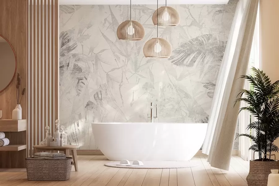 Fototapet Květinová abstrakce ve stylu grunge s imitací oděru w03926