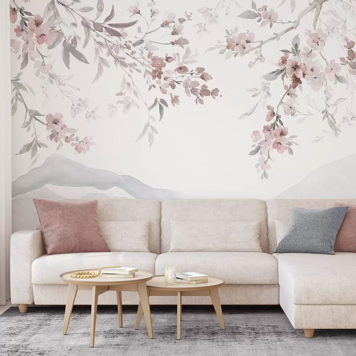 Fototapet Kvetoucí větve, imitace akvarelu w03935