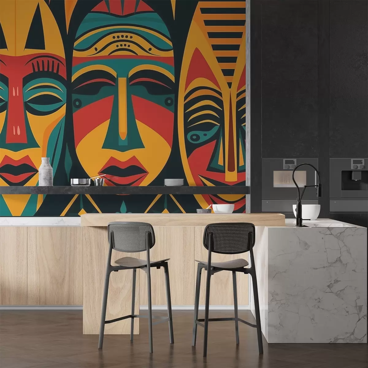 Fototapet Africké masky w04043v2