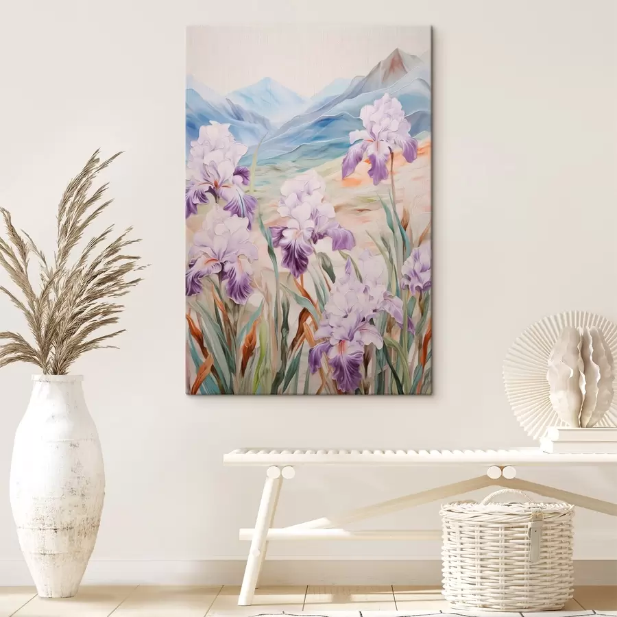 Obraz Kosatce na pozadí hor Č. s44599