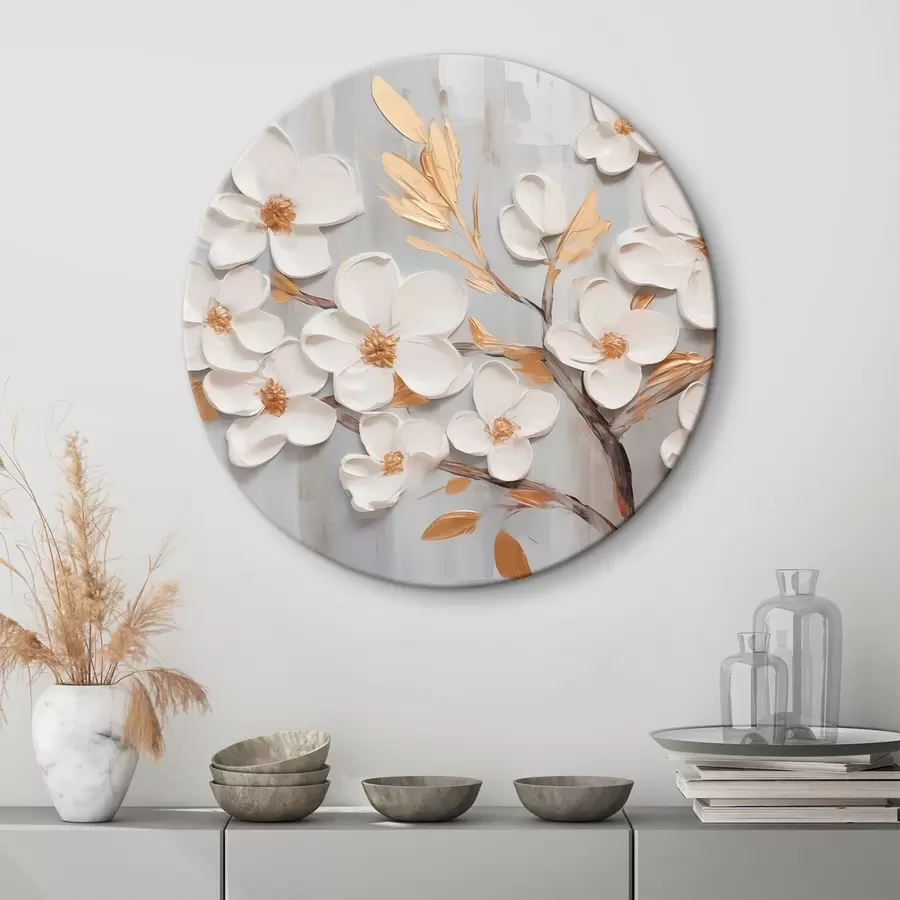 Obraz Malba imitující bílé květy Č. r44586