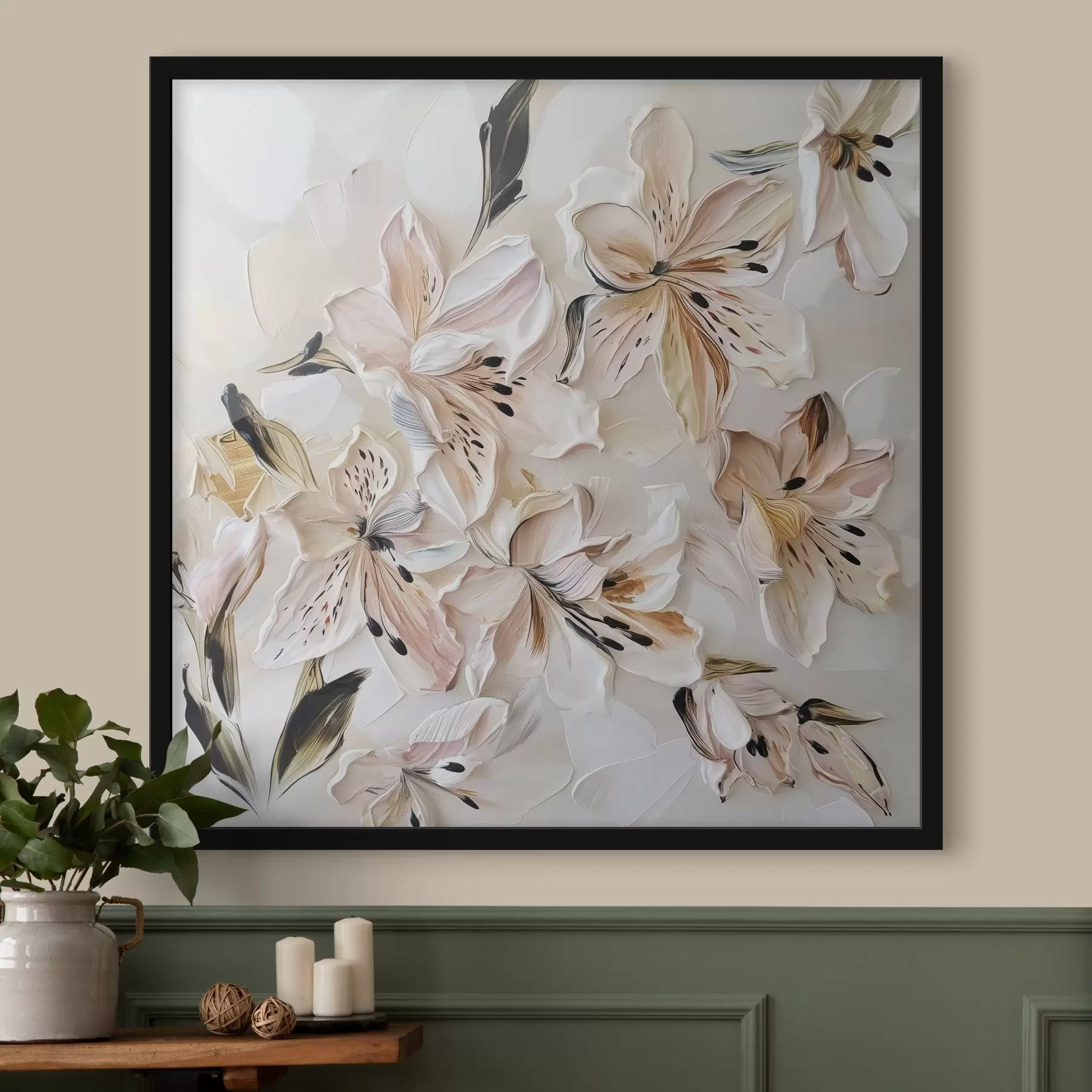 Fototapet Jemné květiny imitace malby f44588