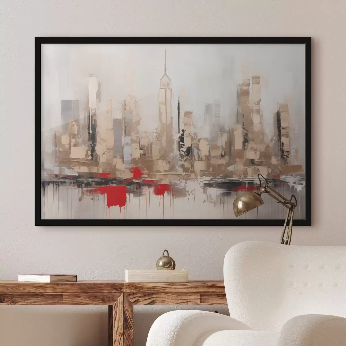 Poster Abstraktní malba imitující město f44597