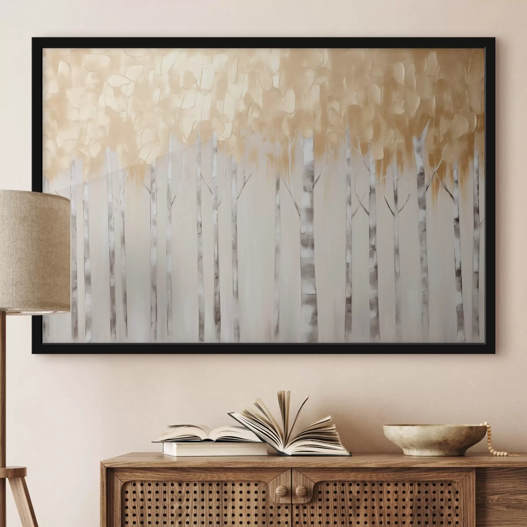 Fototapet Malba imitující břízy f44637