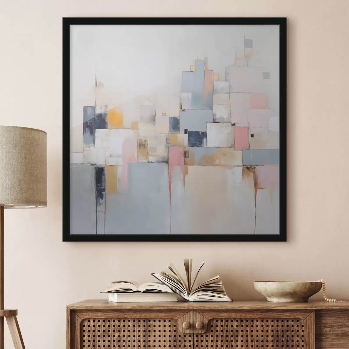 Poster Abstraktní malba imitující město f44638