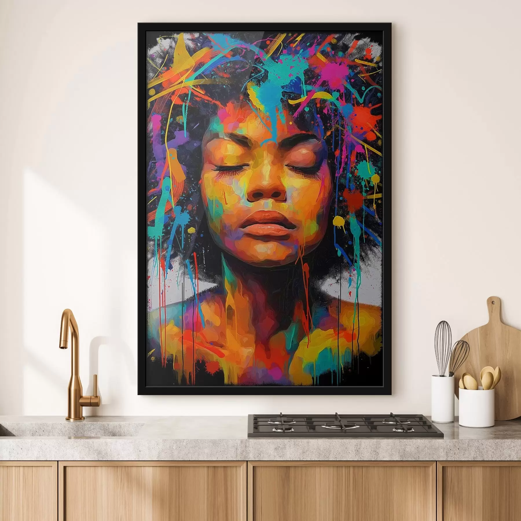 Obraz Dívka v jasných barvách, abstraktní styl Č. f44618