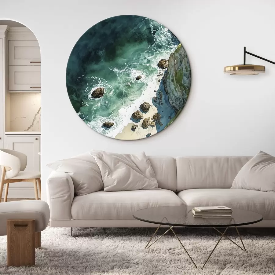 Obraz Akvamarínová voda, oceán, skalní útesy, Portugalsko Č. r44617