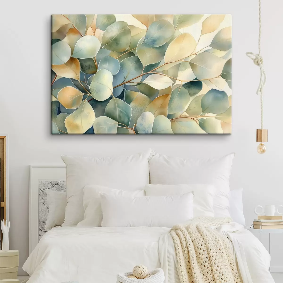 Obraz Eukalyptové listy, akvarel, příroda Č. s44502