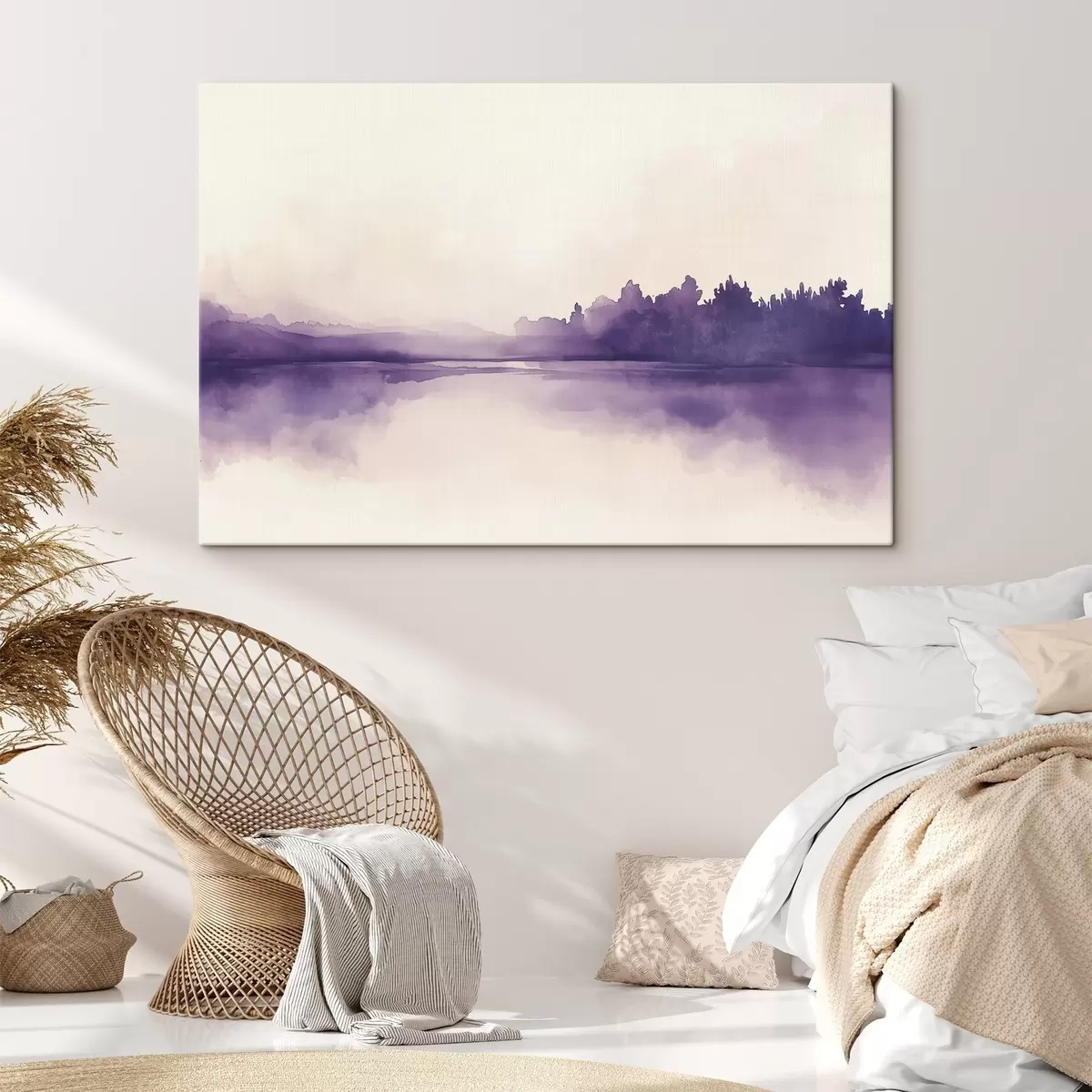 Obraz Akvarelová barva abstrakce s fialovou barvou Č. s44504