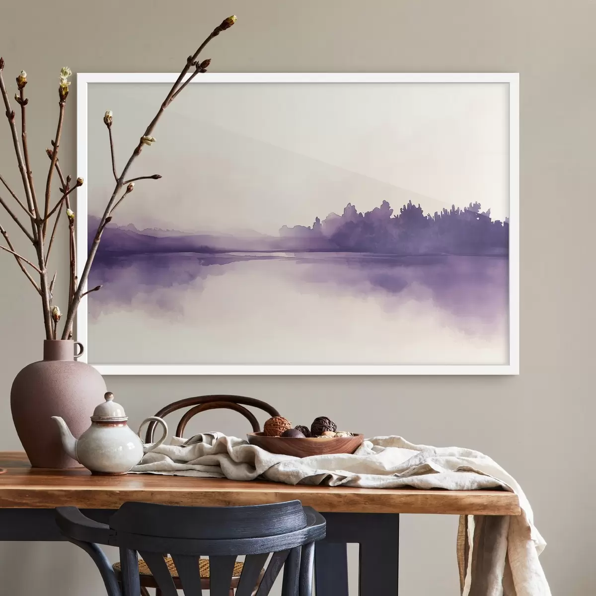 Poster Akvarelová barva abstrakce s fialovou barvou f44504