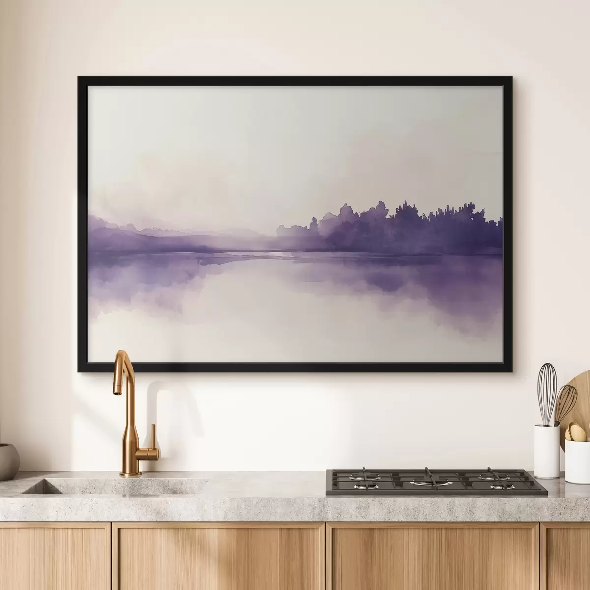 Poster Akvarelová barva abstrakce s fialovou barvou f44504