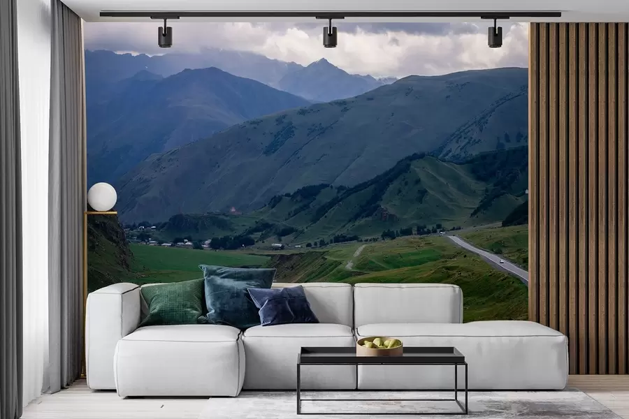 Fototapet Gruzie krajina, hory, road trip, realismus w04097