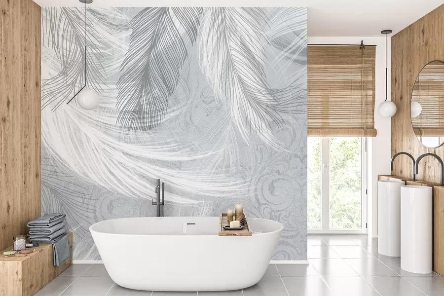 Fototapet Jemné peří modré odstíny w04102v1