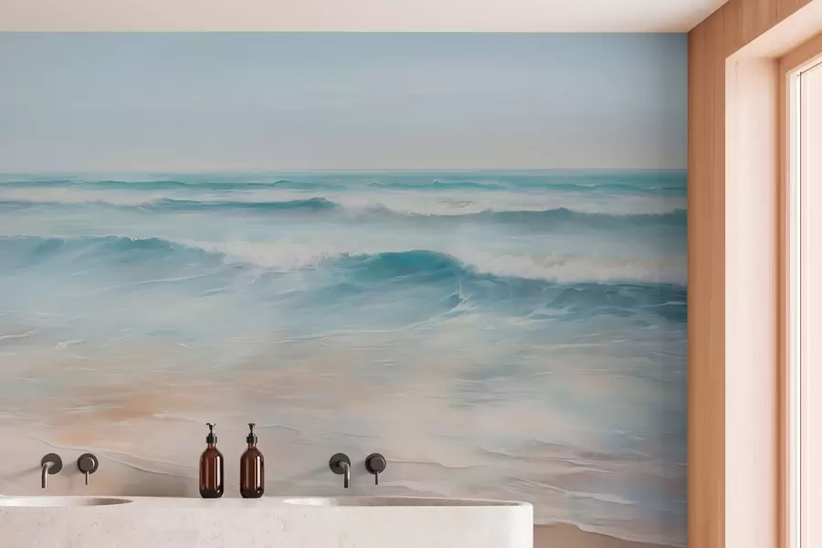 Fototapet Malba imitující mořskou krajinu w04103