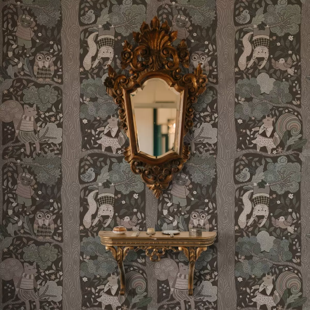 Tapety Ručně kreslená grafická kresba přírody v etno stylu a00173