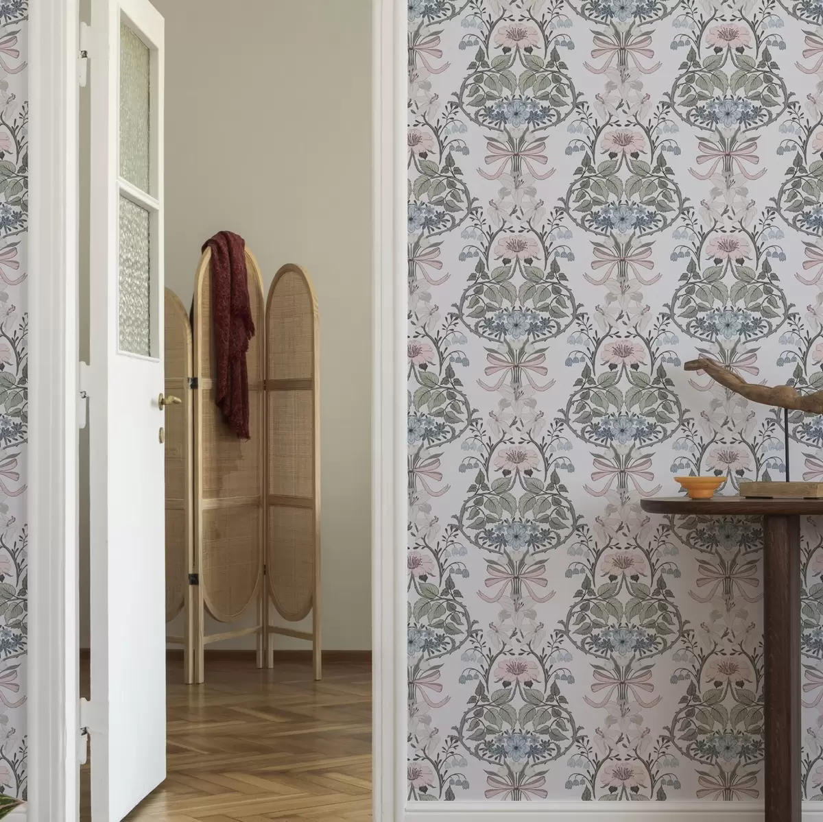 Tapety Retro květinový vzor s mašlemi a poupaty a00174